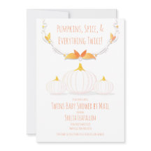 White Pumpkin Autumn Gêmeos Chá de fraldas por Ema