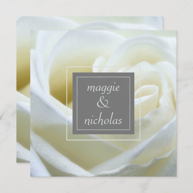 Convites White Rose Wedding (Frente/Verso)