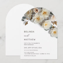 White Roses 3D Flowers Modern Arch Wedding