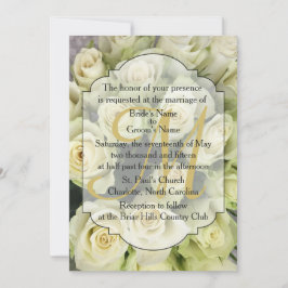 Convites White Roses Champagne Blush Suite