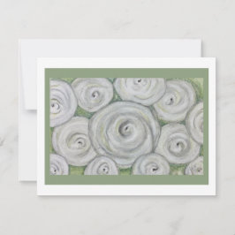 Convites White Roses Note card