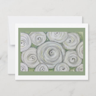 Convites White Roses Note card
