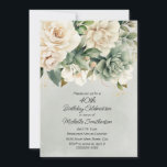 Convites White Sage Green Floral Dourado aniversário de 40<br><div class="desc">Celebre 40 anos fabulosos com este sofisticado convite floral. Os tons verdes suaves e as flores de marfim criam um design elegante e calmo ideal para um janto de aniversário ou reunião da tarde refinado. Uma maneira adorável de marcar um belo marco da vida.</div>