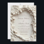 Convites White Sculptured Flowers Wreath Wedding<br><div class="desc">Elevate your wedding stationery with this stunning modern romantic invitation. Featuring high-definition,  3D-effect white flowers that appear to lift off the page,  this design is paired with sophisticated calligraphic script. The clean,  borderless composition makes it a perfect choice for contemporary garden weddings,  spring ceremonies,  or a chic fine-art aesthetic.</div>