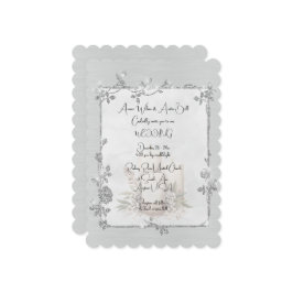 Convites White Shiny Elegant Sparkly Frame Wedding