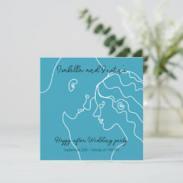 Convites white silhouette doodle couple in love