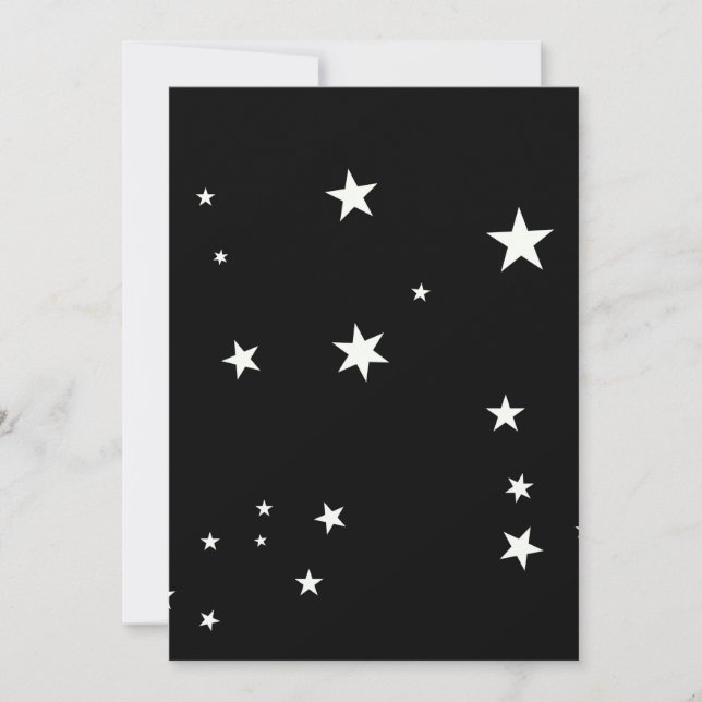 Convites White Stars on Black Wrappaper (Frente)