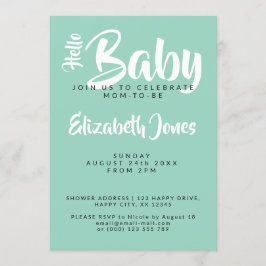 Convites White & Teal Checkerboard Baby Shower Invitation