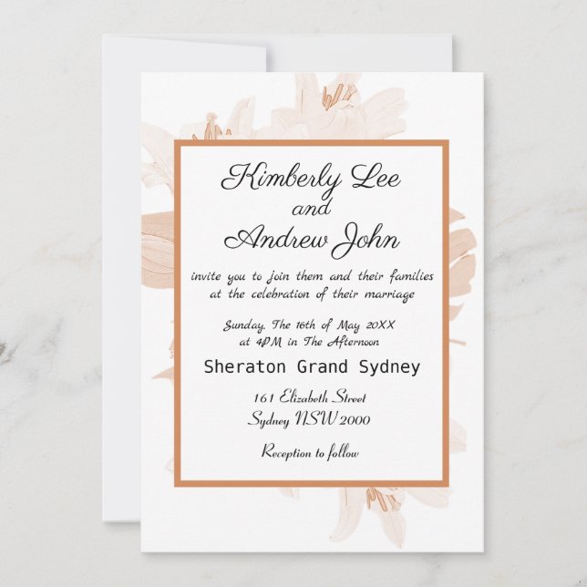 Convites White Tiger Lily Orange Blush Invitation (Frente)