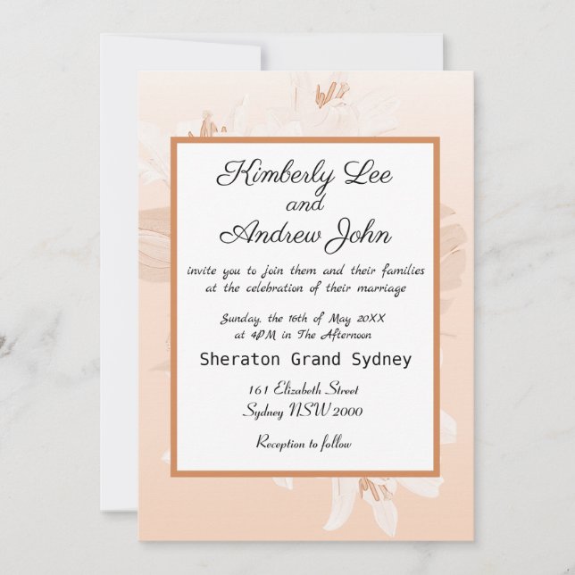 Convites White Tiger Lily Orange Blush Invitation (Frente)
