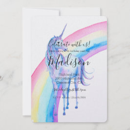 Convites White Unicorn Birthday