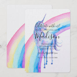 Convites White Unicorn Birthday
