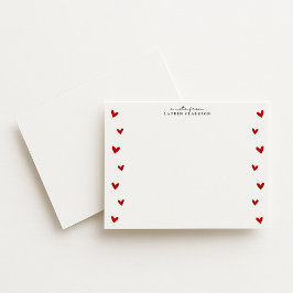 Convites White Valentine Heart Border Note Card