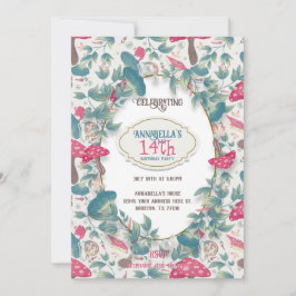 Convites White Vintage Cottagecore Mushroom Birthday