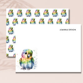 Convites White Watercolor Parrot Stationery Note Card