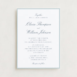 Convites White Wedding Invitation with Light Blue Details