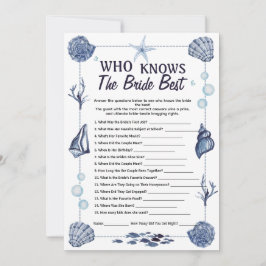 Convites Who Knows the Bride Best Game Nautical Wedding 