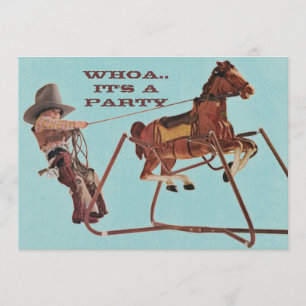 Convites Whoa Para O Aniversário Da Diversão Western Cowb