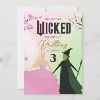 Convites Wicked Birthday Invitation Elphaba and Galinda