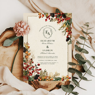 Convites Wild Berry Rustic Garden Wedding