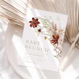 Convites Wild Bloom Rustic Floral Baby Brunch