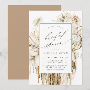 Convites Wild Boho Protea Pampas Grass Chá de panela Floral