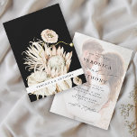 Convites Wild Boho Protea Pampas Grass Foto de Casamento Ne<br><div class="desc">Este convite de casamento apresenta proteína de aquarela pintada,  grama pampas seca,  flor silvestre,  folhas exóticas com uma foto desbotada e texto no verso. Para uma personalização mais avançada deste design,  clique no BOTÃO FERRAMENTA DESIGN AZUL. Itens correspondentes também estão disponíveis.</div>