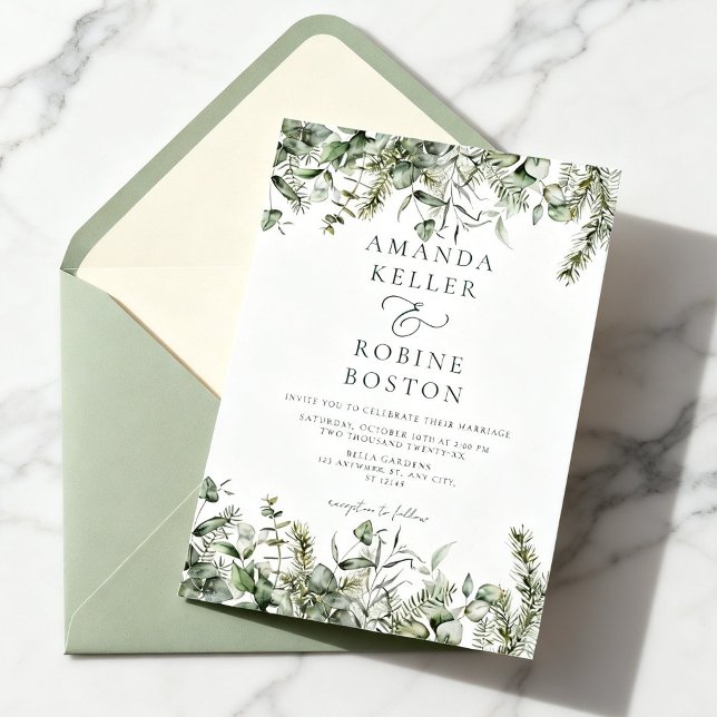 Convites Wild Botanical Wedding Invitation (Criador carregado)