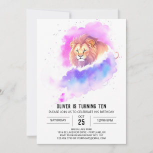 Convites Wild Chic Lion Birthday