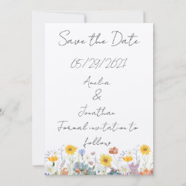 Convites Wild floral Customisable Save the Date card
