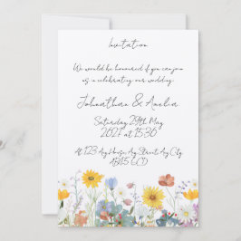 Convites Wild floral Customisable Wedding Invitation 
