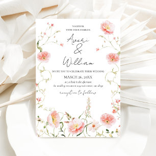 Convites Wild Flower Watercolor Modern Boho Wedding