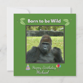 Convites Wild Gorilla Birthday Jungle Theme
