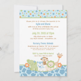 Convites Wild Jungle Animals Baby Boy Shower Invitation