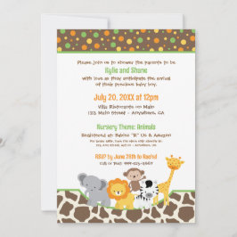 Convites Wild Jungle Animals Baby Shower Invitation