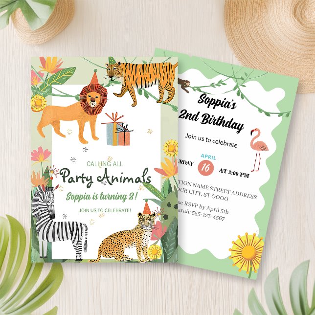 Convites Wild Jungle Birthday Invitation (Criador carregado)