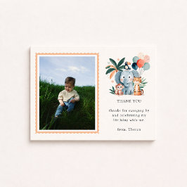 Convites Wild Jungle Birthday Party Photo Thank You Card