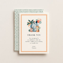 Convites Wild Jungle Birthday Party Thank You Card