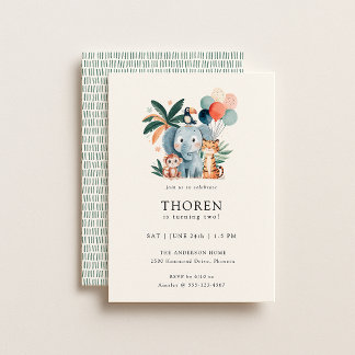 Convites Wild Jungle Theme Birthday Party