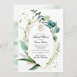 Convites Wild Meadow   Chá de panela Botânico Verde