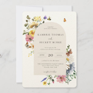 Convites Wild Meadow Floral Arch Frame Wedding