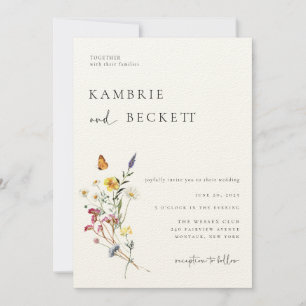 Convites Wild Meadow Floral Wedding