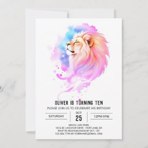 Convites Wild Modern Lion Birthday