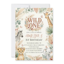 Wild One 1st Birthday Invitation Photo Boho