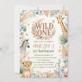 Convites Wild One 1st Birthday Invitation Photo Boho
