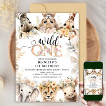 Wild ONE | Animais da Selva Safari Aniversário de 
