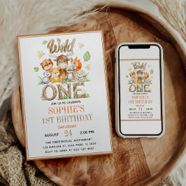 Convites Wild One Animal 1st Birthday Party | Safari Jungle