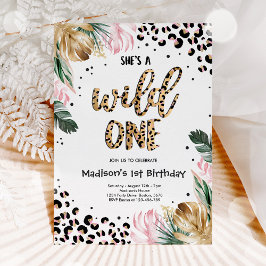 Convites Wild One Birthday Leopard Imprime Wild Jungle Part