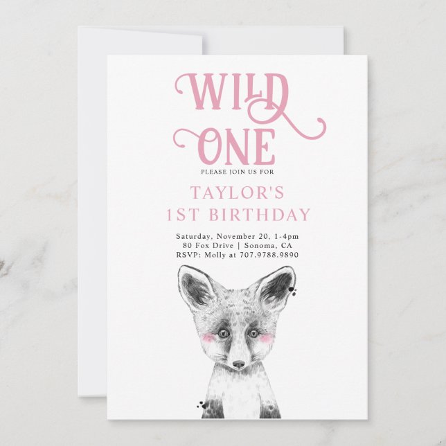 Convites Wild One Birthday | PRIMEIRO ANIVERSARIO (Frente)