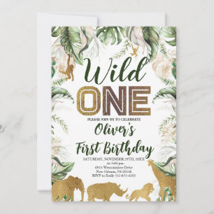 Convites Wild One Birthday, Safari, Selle WILD One Animal